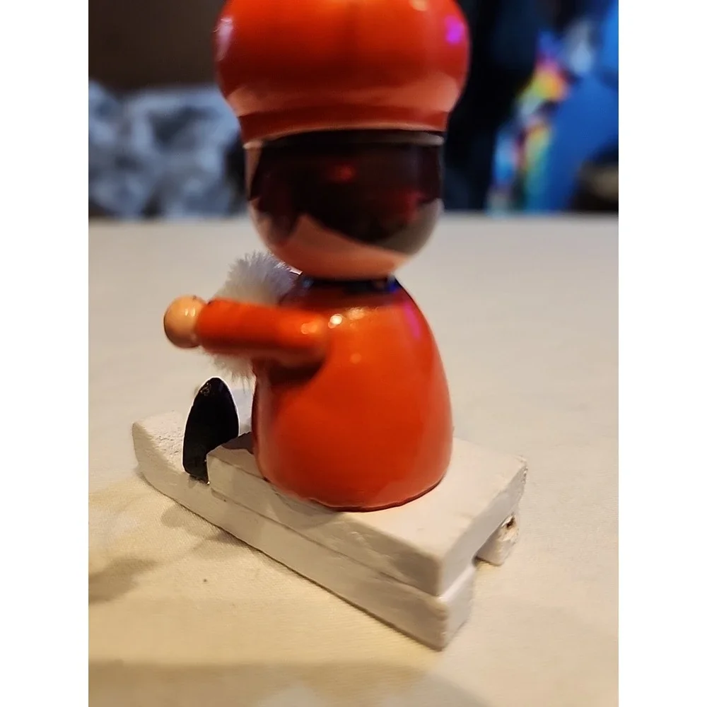 Vintage Wooden Christmas Ornaments Lot Hand‎ Painted Mice Snowman Angel 7pc